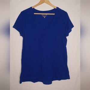 Lilly Pulitzer Royal Blue V-Neck Tee Soft Comfortable Size Large